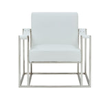 VIG Furniture Modrest Larson Modern White Leatherette Accent Chair VGRH-RHS-AC-205-WHT-STL