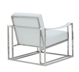 VIG Furniture Modrest Larson Modern White Leatherette Accent Chair VGRH-RHS-AC-205-WHT-STL