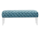 VIG Furniture Divani Casa Tracy Modern Blue Velvet Bench VGRH-RHS-OT-219-BLU