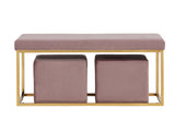 VIG Furniture Divani Casa Walden Modern Mauve Velvet Bench & Ottoman Set VGRH-RHS-OT-211-MAV