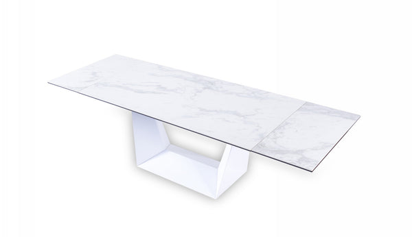 VIG Furniture Modrest Baldwin - Modern White Ceramic Extendable Dining Table VGNS-GD8684-C