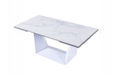 VIG Furniture Modrest Baldwin - Modern White Ceramic Extendable Dining Table VGNS-GD8684-C