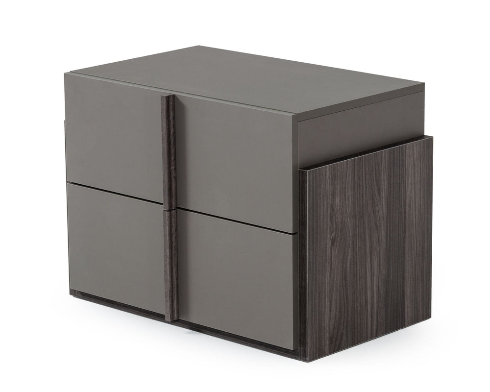 VIG Furniture Nova Domus Lucia - Italian Modern Elm and Matte Grey Nightstand VGACLUCIA-NS-GRY