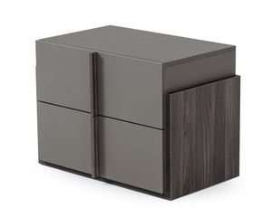 VIG Furniture Nova Domus Lucia - Italian Modern Elm and Matte Grey Nightstand VGACLUCIA-NS-GRY
