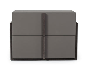 VIG Furniture Nova Domus Lucia - Italian Modern Elm and Matte Grey Nightstand VGACLUCIA-NS-GRY