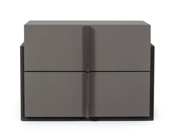 VIG Furniture Nova Domus Lucia - Italian Modern Elm and Matte Grey Nightstand VGACLUCIA-NS-GRY