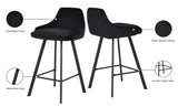 Viviene Velvet / Engineered Wood / Metal / Foam Contemporary Black Velvet Stool - 19" W x 18.5" D x 34" H