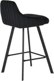 Viviene Velvet / Engineered Wood / Metal / Foam Contemporary Black Velvet Stool - 19" W x 18.5" D x 34" H