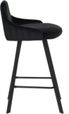 Viviene Velvet / Engineered Wood / Metal / Foam Contemporary Black Velvet Stool - 19" W x 18.5" D x 34" H