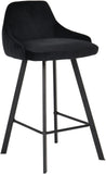 Viviene Velvet / Engineered Wood / Metal / Foam Contemporary Black Velvet Stool - 19" W x 18.5" D x 34" H