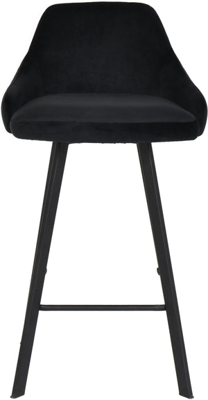 Viviene Velvet / Engineered Wood / Metal / Foam Contemporary Black Velvet Stool - 19" W x 18.5" D x 34" H