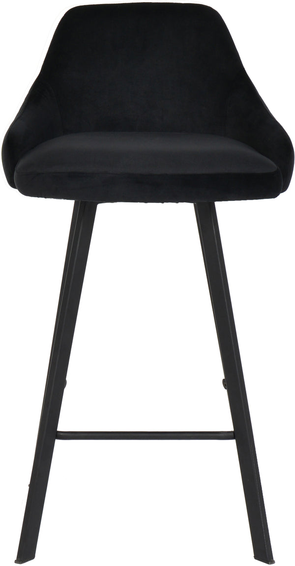 Viviene Velvet / Engineered Wood / Metal / Foam Contemporary Black Velvet Stool - 19" W x 18.5" D x 34" H