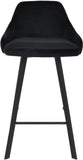 Viviene Velvet / Engineered Wood / Metal / Foam Contemporary Black Velvet Stool - 19" W x 18.5" D x 34" H