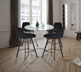 Viviene Velvet / Engineered Wood / Metal / Foam Contemporary Black Velvet Stool - 19" W x 18.5" D x 34" H