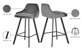 Viviene Velvet / Engineered Wood / Metal / Foam Contemporary Grey Velvet Stool - 19" W x 18.5" D x 34" H