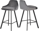 Viviene Velvet / Engineered Wood / Metal / Foam Contemporary Grey Velvet Stool - 19" W x 18.5" D x 34" H