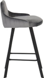 Viviene Velvet / Engineered Wood / Metal / Foam Contemporary Grey Velvet Stool - 19" W x 18.5" D x 34" H