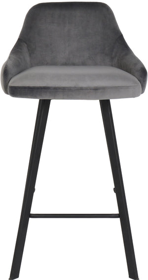 Viviene Velvet / Engineered Wood / Metal / Foam Contemporary Grey Velvet Stool - 19" W x 18.5" D x 34" H