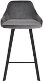 Viviene Velvet / Engineered Wood / Metal / Foam Contemporary Grey Velvet Stool - 19" W x 18.5" D x 34" H