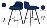 Viviene Velvet / Engineered Wood / Metal / Foam Contemporary Navy Velvet Stool - 19" W x 18.5" D x 34" H