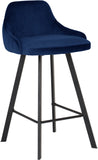 Viviene Velvet / Engineered Wood / Metal / Foam Contemporary Navy Velvet Stool - 19" W x 18.5" D x 34" H