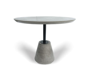 VIG Furniture Modrest Nathrop - Modern Grey Concrete & Black Metal Round Dining Table VGGR614190