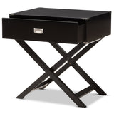 Baxton Studio Curtice Modern And Contemporary Black 1-Drawer Wooden Bedside Table