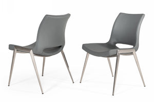 VIG Furniture Modrest Jackie - Modern Grey Eco-Leather Dining Chair (Set of 2) VGHR3501