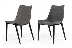 VIG Furniture Modrest Frasier - Modern Grey Eco-Leather Dining Chair (Set of 2 ) VGHR-3501