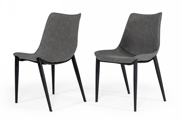 VIG Furniture Modrest Frasier - Modern Grey Eco-Leather Dining Chair (Set of 2 ) VGHR-3501