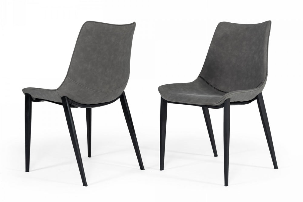 VIG Furniture Modrest Frasier - Modern Grey Eco-Leather Dining Chair (Set of 2 ) VGHR-3501 VGHR-3501