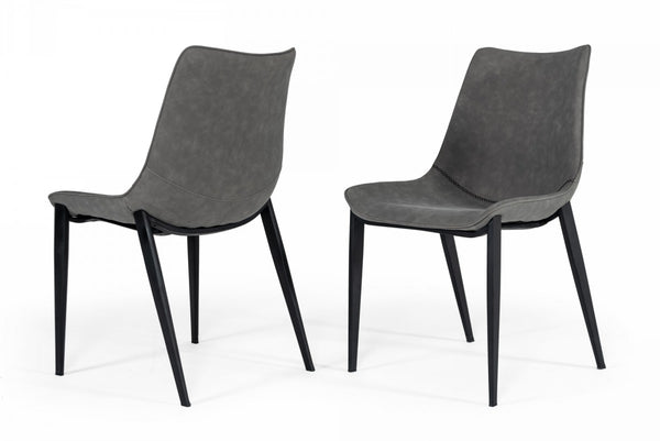 VIG Furniture Modrest Frasier - Modern Grey Eco-Leather Dining Chair (Set of 2 ) VGHR-3501 VGHR-3501