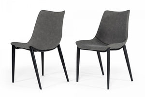 VIG Furniture Modrest Frasier - Modern Grey Eco-Leather Dining Chair (Set of 2 ) VGHR-3501 VGHR-3501