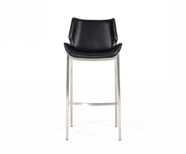 VIG Furniture Modrest Dave - Modern Black Eco-Leather Bar Stool (Set of 2) VGHR5368-B