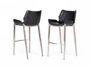 VIG Furniture Modrest Dave - Modern Black Eco-Leather Bar Stool (Set of 2) VGHR5368-B