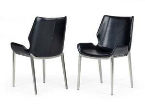 VIG Furniture Modrest Tina - Modern Black Eco-Leather Dining Chair (Set of 2) VGHR3513