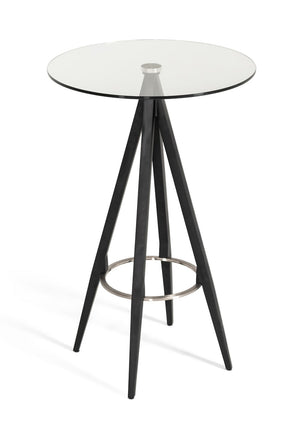VIG Furniture Modrest Dallas - Clear Glass and Black Metal Bar Table VGHR7036-BT