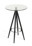 VIG Furniture Modrest Dallas - Clear Glass and Black Metal Bar Table VGHR7036-BT