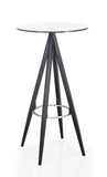 VIG Furniture Modrest Dallas - Clear Glass and Black Metal Bar Table VGHR7036-BT