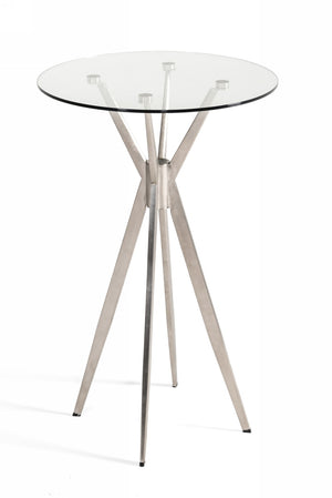 VIG Furniture Modrest Kaitlyn - Modern Stainless Steel & Glass Bar Table  VGHR7039-SS