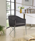 Xavier Velvet / Engineered Wood / Steel / Foam Contemporary Grey Velvet Dining Chair - 25.5" W x 24.5" D x 31.5" H