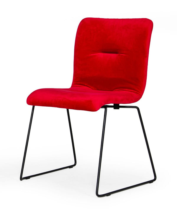 VIG Furniture Modrest Yannis - Modern Red Fabric Dining Chair (Set of 2) VGMAMI-913-RED