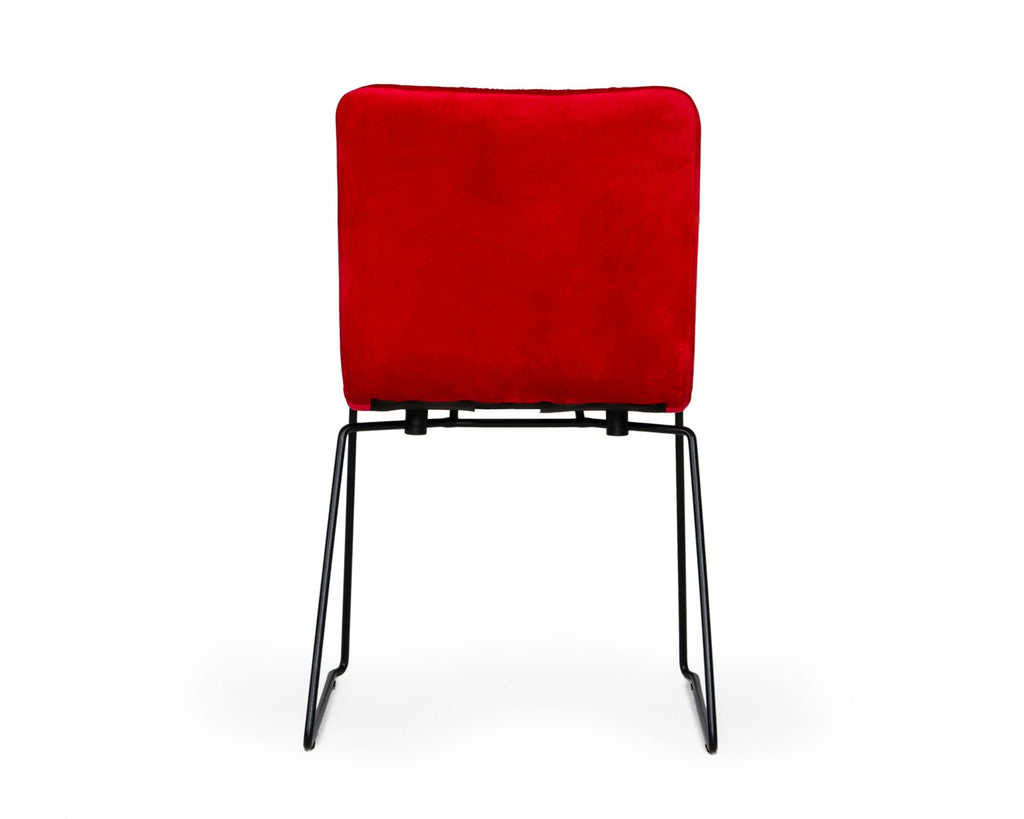 VIG Furniture Modrest Yannis - Modern Red Fabric Dining Chair (Set of 2) VGMAMI-913-RED