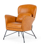 Modrest Kirk - Modern Brown Eco-Leather Accent Chair