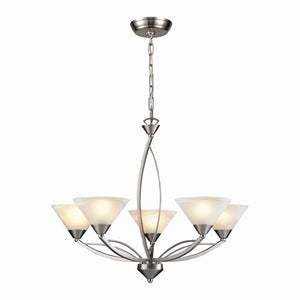 Elysburg 28'' Wide 5-Light Chandelier - Satin Nickel