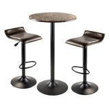 Cora 3Piece Round Pub Table, 2 Airlift Swivel Stools