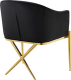 Xavier Velvet / Engineered Wood / Steel Contemporary Black Velvet Dining Chair - 25.5" W x 24.5" D x 31.5" H