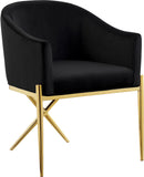 Xavier Velvet / Engineered Wood / Steel Contemporary Black Velvet Dining Chair - 25.5" W x 24.5" D x 31.5" H