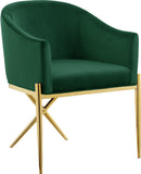 Xavier Velvet / Engineered Wood / Steel Contemporary Green Velvet Dining Chair - 25.5" W x 24.5" D x 31.5" H