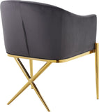 Xavier Velvet / Engineered Wood / Steel Contemporary Grey Velvet Dining Chair - 25.5" W x 24.5" D x 31.5" H